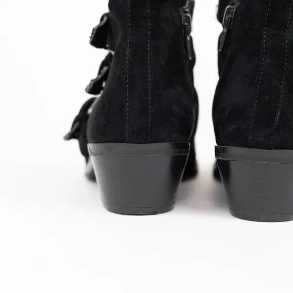 Universal Thread Target Black Kelsey Western Buckle Ankle Booties Women’s Size 6 - Picture 13 of 15